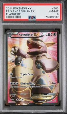 PSA 8 Kangaskhan EX 103/106 XY Flashfire 2014 Pokemon Card Full Art Holo Foil - Image 1 of 2