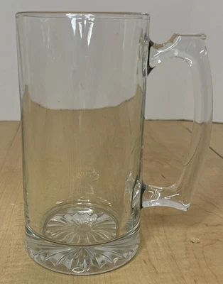 Taza de cerveza vintage Libbey Starburst 16 oz vidrio transparente brillante 7" de alto Foto 1 de 4