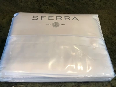 Juego de sábanas Sferra MATTEO QUEEN 4 PIEZAS (BLANCO) algodón satén nuevo en paquete Foto 1 de 4