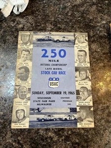 VINTAGE 1965 NATIONAL CHAMPIONSHIP STOCK CAR RACE PROGRAM WISCONSIN STATE FAIR - Picture 1 of 3