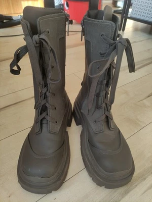 Zara Platform Lace Buckle Boots Festival Goth Steampunk Rock UK5 EU38 - Image 1 of 4