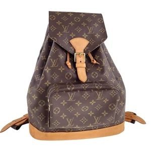 Louis Vuitton Monogram Montsouris GM Leder Stoff Braun Rucksack Tasche 3639 - Bild 1 von 23