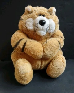 DAKIN 1985 Vintage Momentum Striped Orange 12" Fat Cat Plush Toy- Rare HTF - Picture 1 of 8