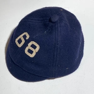 Antique Brad's Felt Bucket Hat Cap Blue #68 Sports Clothing Early 1900s Size S - Picture 1 of 11