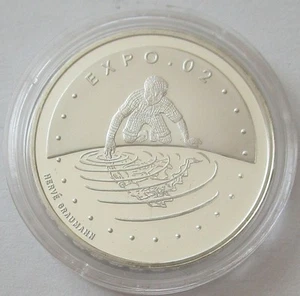 Schweiz 20 Franken 2002 Expo.02 im Drei-Seen-Land Silber BU - Bild 1 von 2