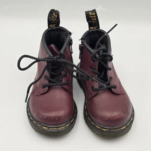 Botas Dr. Martens Niño Pequeño Talla 5 1460 Granate Rojo Sangre de Buey Suelas AirWair - Imagen 1 de 9