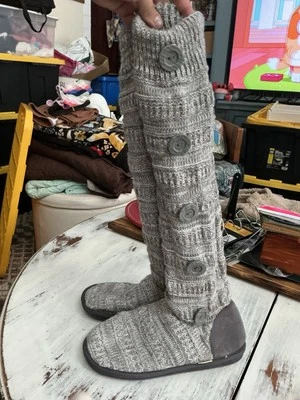 Muk Luks Marled серый свитер высокие ботинки женщин Sz 9 - Изображение 1 из 4