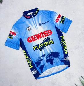 Vintage Biemme Gewiss Playbus Cycling Jersey Bianchi size Medium - Picture 1 of 18