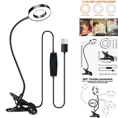 USB Reading Light Flexible LED Lamp Laptop Computer Clip On Bed Desk Table Light - Image 1 of 4