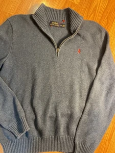 Vintage 90s/Polo Ralph Lauren Knit Sweater 1/4 Zip Mens Sz.SP 100%Cotton - Picture 1 of 5