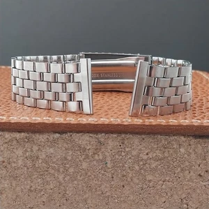 Vintage 20mm 19mm 18mm Edelstahl Klassiker unbenutzt NOS Uhrenarmband - Bild 1 von 8