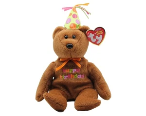 Ty Beanie Baby: Happy Birthday the Teddy Bear - MWMT! - Green Hat - Picture 1 of 1