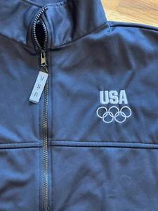 Vintage USA Olympic Committee Blue Full Zip Up Side Pockets Jacket Size XXL 2XL - Bild 1 von 6