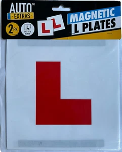 2 x L Plate Magnetic Learner Plates For Car Exterior Clear Safe & Secure - Picture 1 of 2