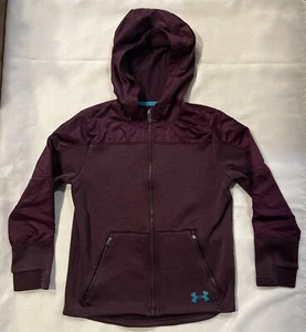 Under Armor Coldwear Jacket Youth Small Maroon Hooded - Picture 1 of 3