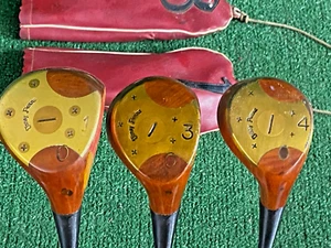 Toney Penna Persimmon Wood Set Model 65 1w,3w,4w RH Penna-Flex Stiff Steel HC's - Picture 1 of 23