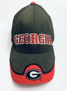 GEORGIA BULLDOGS GREEN & RED ADULT SIZE ADJUSTABLE HAT CAP BY CAPSMITH INC - Picture 1 of 7