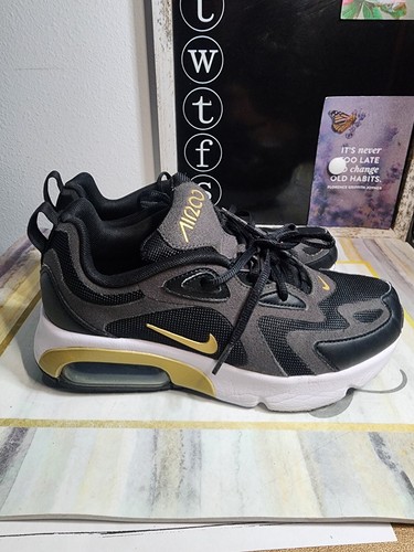 Nike Air Max 200 GS Big Kids Nero Oro Sneakers Attive Taglia 5 Donna 6 5