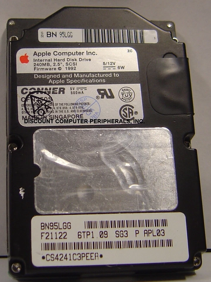 Apple Conner 240MB Internal OEM Hard Disk Drive SCSI for Mac PowerBook 2.5" - Image 1 of 1