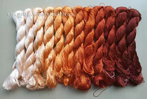 12bundles 100%real natural mulberry silk,hand-dyed embroidery silk floss/thread - Picture 1 of 12