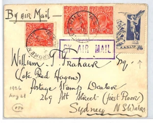 AUSTRALIA Air Mail Cover 1926 Broken Hill NSW Sydney AASL Label{samwells}XJ87 - Picture 1 of 12