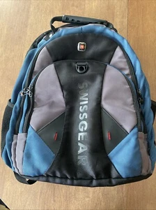 SwissGear Padded Laptop Backpack - Black, Gray and blue - Picture 1 of 14