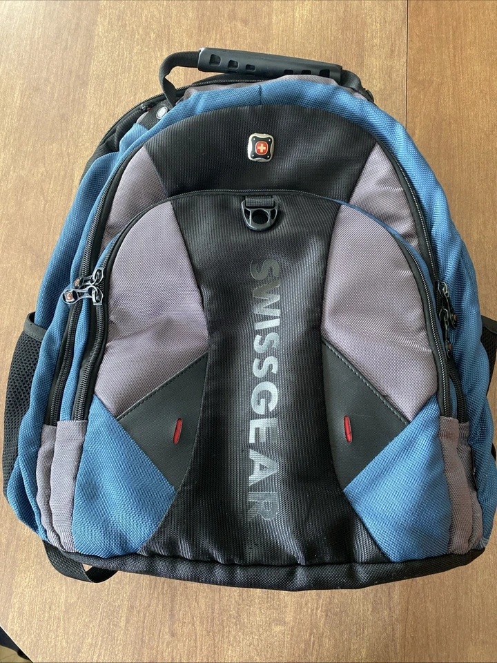 SwissGear Padded Laptop Backpack - Black, Gray and blue - Image 1 of 4