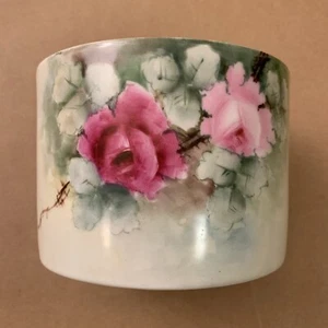 Limoges Jar Pink Rose Flowers Paris France, 3.75” X 5”, No Lid - Picture 1 of 5