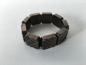 Gabardina de mano vintage Burberry London a cuadros cubo pulsera Gunmetal - Imagen 1 de 7