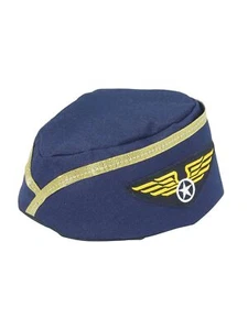 Stewardess Hat Flight Attendant Fancy Dress Up Halloween Adult Costume Accessory - Picture 1 of 1