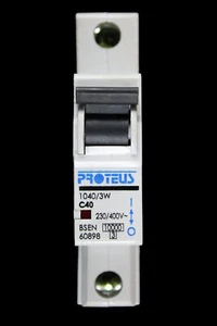PROTEUS 40 AMP CURVE C 10kA MCB SCHUTZSCHALTER 1040/3W - Bild 1 von 6