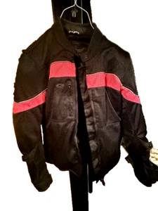 Fulmer Ladies Motorcycle Jacket Armor Pink Black Padded with PVC. - Picture 1 of 9