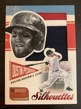 Dustin PEDROIA 2013 Panini America's Pastime Silhouettes PATCH 2/10 NM Red Sox