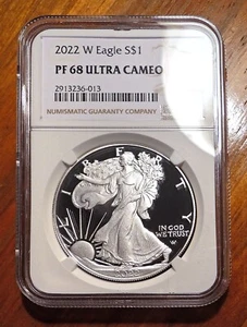 2022 W Type 2 $1 SILVER EAGLE PROOF ~ NGC GRADED PF68 ULTRA CAMEO - Picture 1 of 3