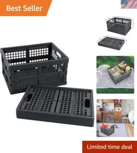 Space-Saving 16-Liter Grey Plastic Containers - Pack of 2, Easy to Clean - Picture 1 of 8