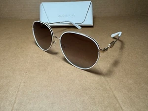 Gafas de sol Michael Kors MK1128J Empire para mujer doradas claras/blancas marrón degradado - Imagen 1 de 6