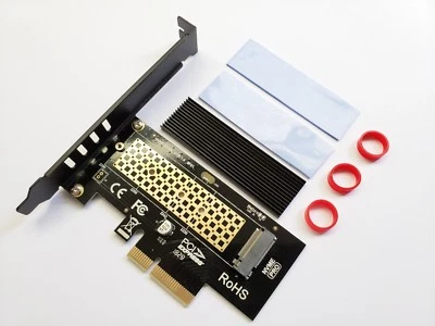 M.2 NVME SSD a PCIe PCI Express 4.0 x4 Convertir Tarjeta Adaptador Llave M con Disipador de Calor Foto 1 de 4