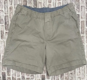 LL Bean Shorts Large grau 8" Lakewashed Stretch khaki Shorts zum Überziehen elastisch - Bild 1 von 7