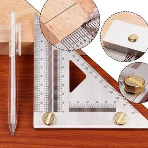 Stainless Steel Triangular Woodworking Ruler. K2L2 K1I3 N2E7 W2B8 - Picture 1 of 19