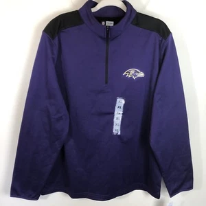 NWT Baltimore Ravens NFL Team Apparel 1/4 Zip Pullover Sweater Mens XL Purple - Picture 1 of 16