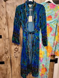 Chasing Unicorns Silk Velvet Roadhouse Housecoat S - Picture 1 of 9