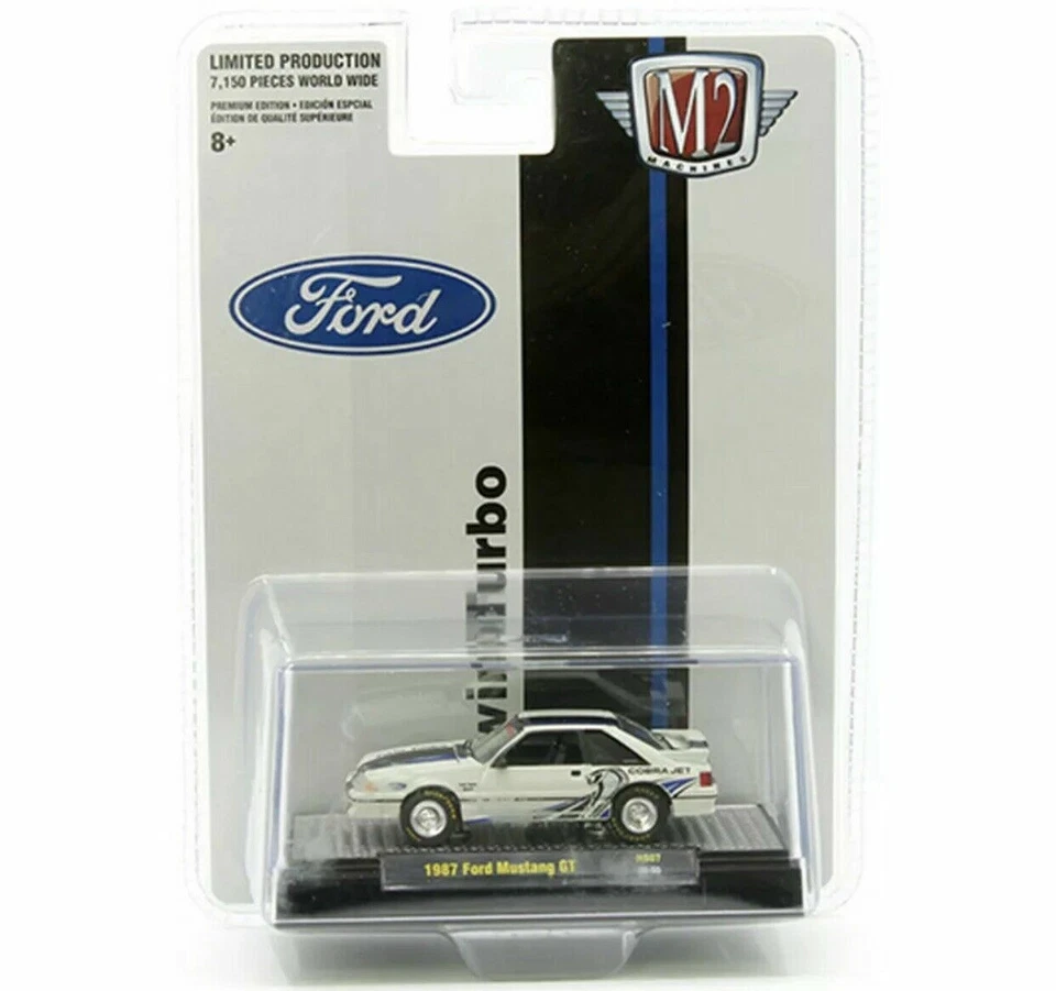 M2  Machines 1:64 1987 White Ford Mustang GT Cobra Jet Twin Turbo 31500-HS07 - Image 1 of 1