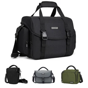 Men's DSLR Camera Bag Women Small Shoulder Messenger Black Gray For Nikon Canon - Picture 1 of 50