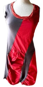 AIMEE G GRUB DRESS ~ Unique Asymmetrical Coral/Gray sleeveless Dress ~ Small - Picture 1 of 8