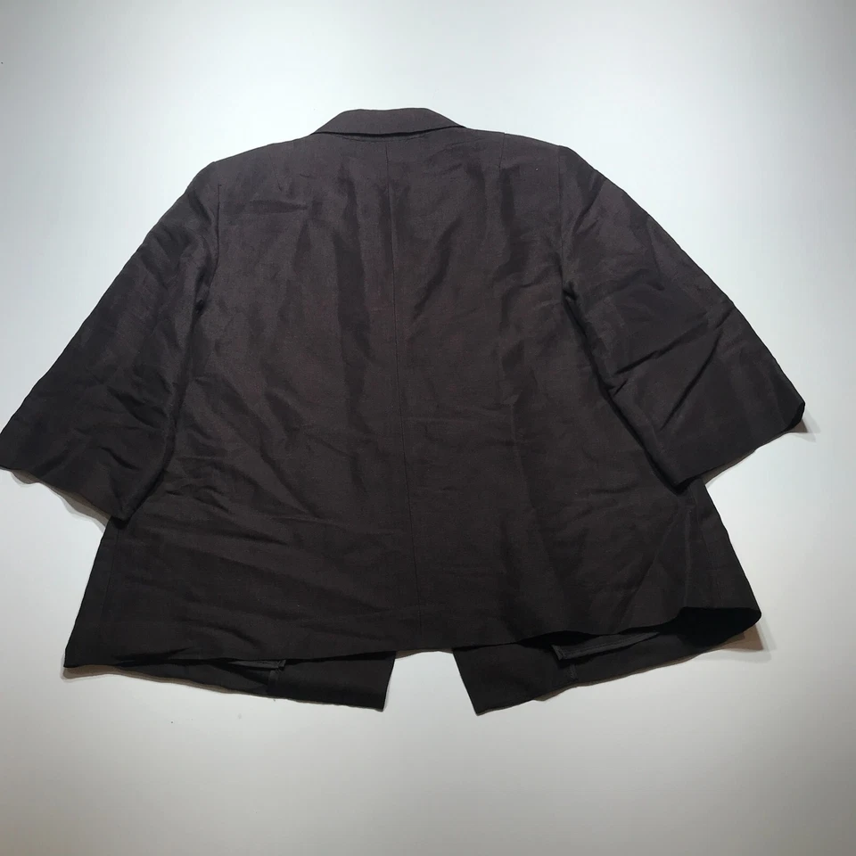 Chaqueta Blazer Yansi Fugel Mujer Pequeña Marrón Manga Corta con Botón Gran Tamaño Foto 1 de 4