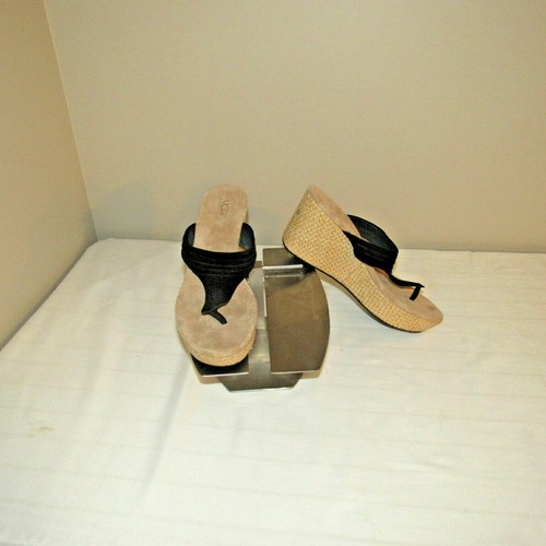 Scarpa sandalo Ugg in pelle (scamosciata) con zeppa antiscivolo nero 9M usata