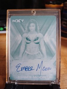 2017 WWE TOPPS/ NXT Cyan Printing Auto. EMBER MOON/ ATHENA AEW. 1/1