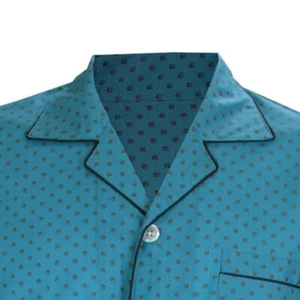MEN'S LYNX SUMMER PYJAMAS 4XL Teal / Orange Dots PJs Long Set 2 Piece Sleepwear - Picture 1 of 2