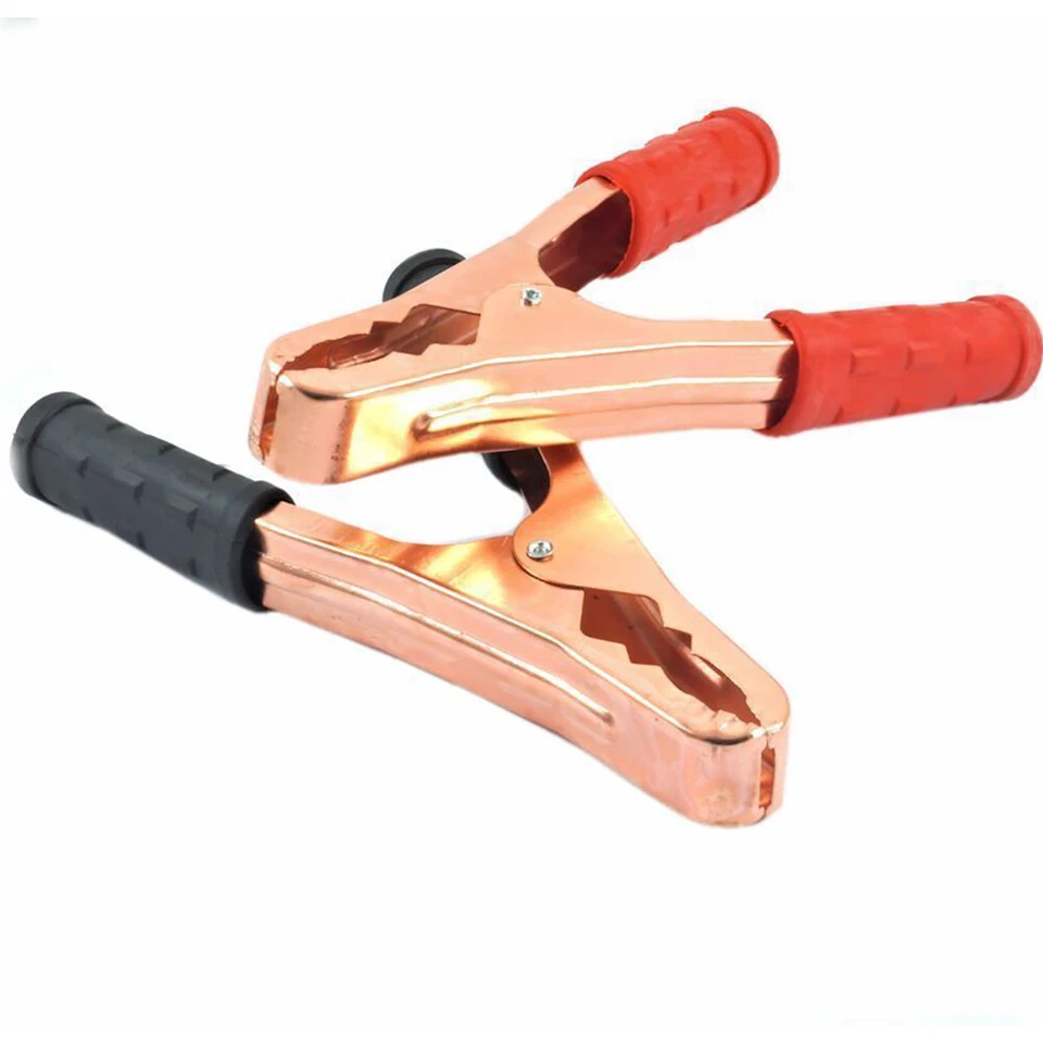 LED LEDS 2 PINZE PER CAVI BATTERIA AUTO 160mm 300A 1 COPPIA ROSSO E NERE MANICI ISOLATI