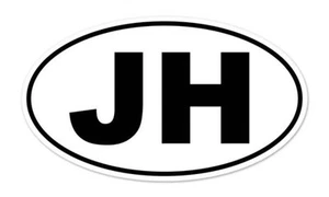 JH Jacksone Hole Oval car bumper sticker decal 5" x 3" - Picture 1 of 1